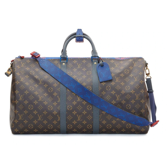 Louis Vuitton Keepall Bandouliere 55 Monogram Taiga Outdoor Weekend Travel Bag - Picture 1 of 12